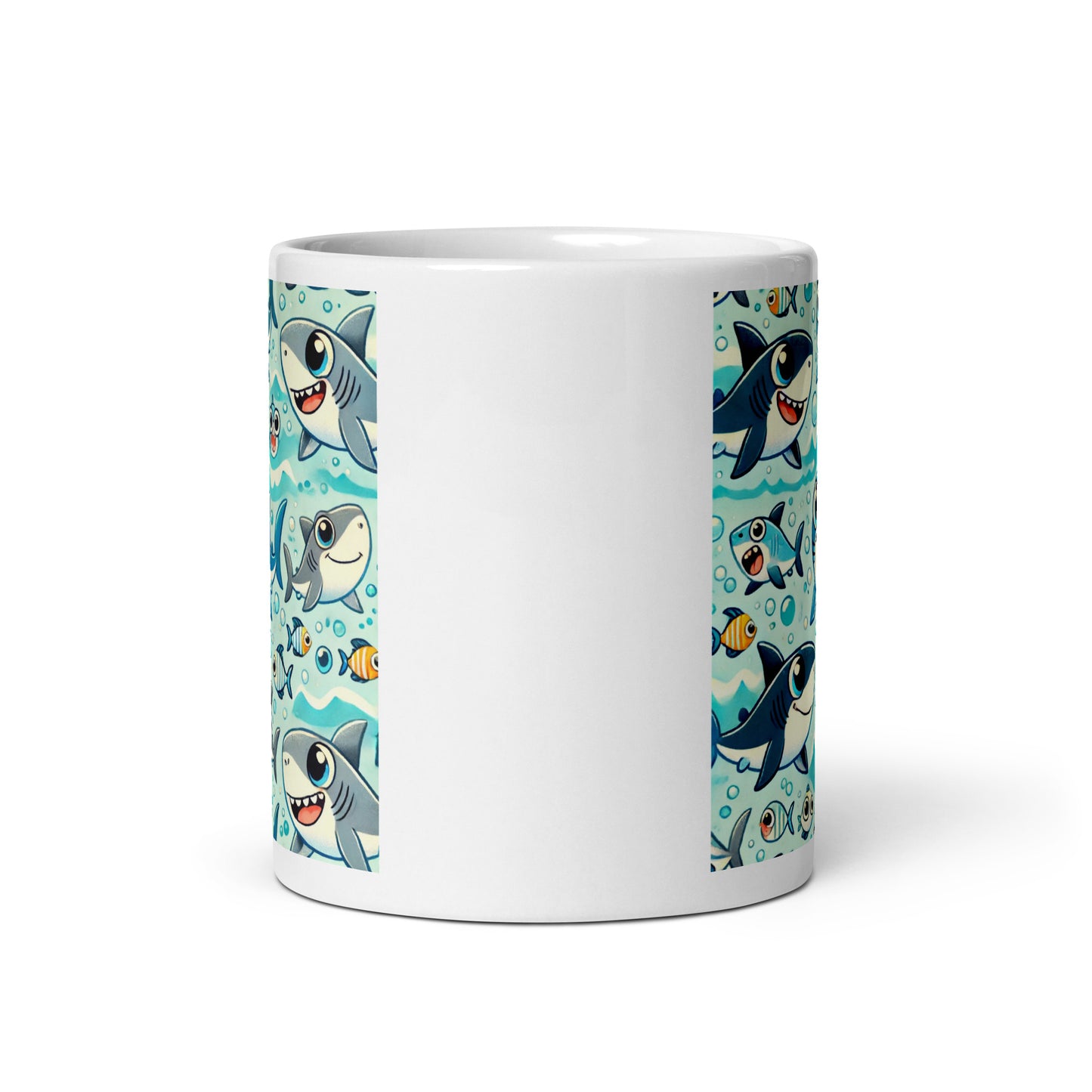 Shark Cartoon Glossy Mug