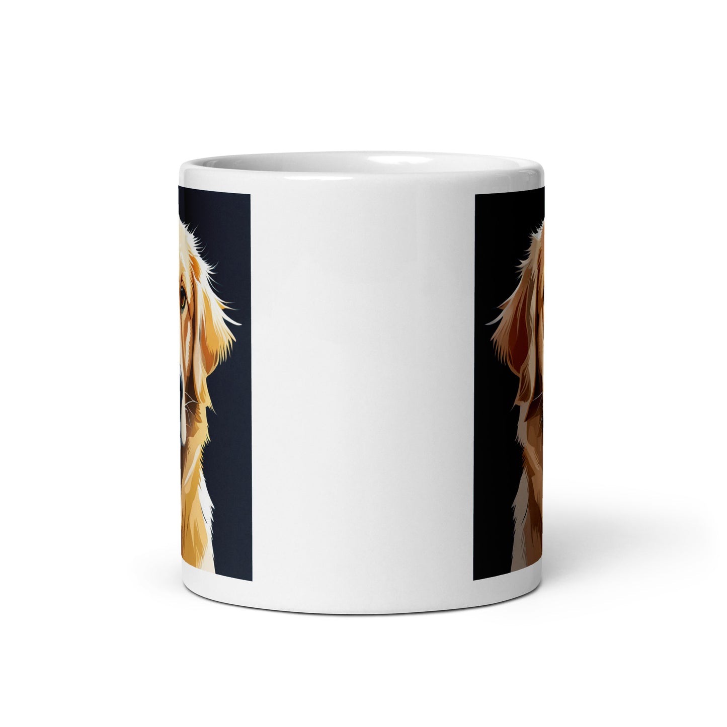 Golden Retriever Dark Blue Glossy Mug