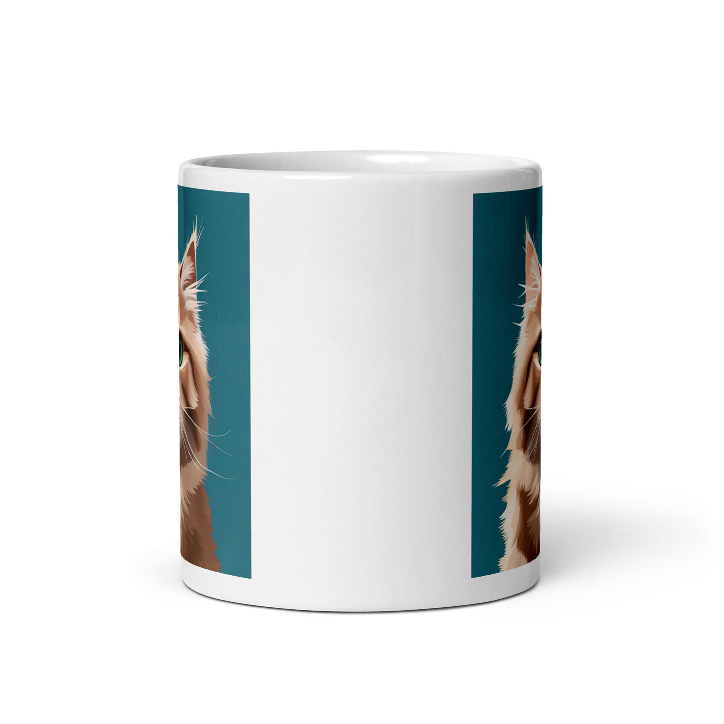 Persian Cat Turquoise Glossy Mug