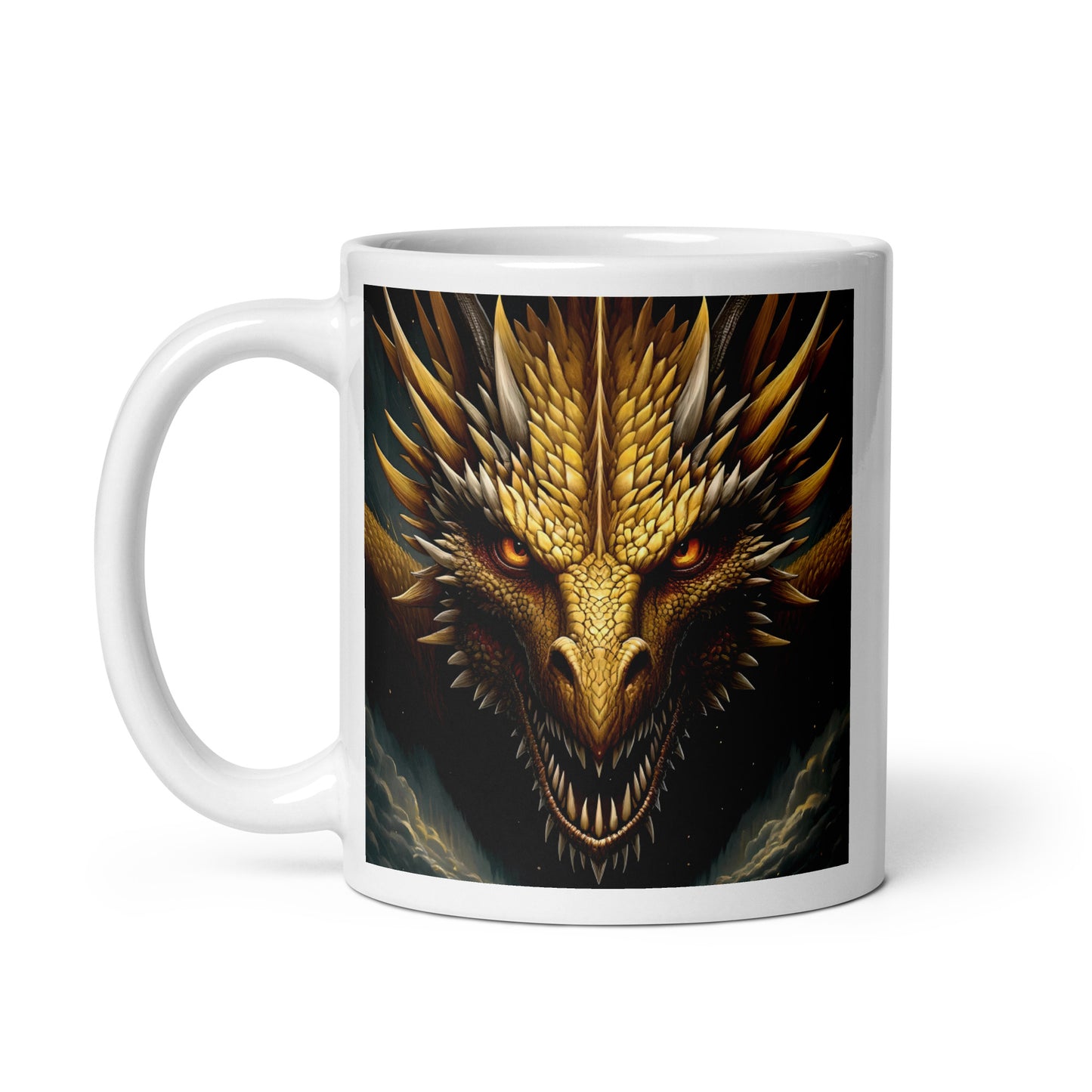 Golden Yellow Dragon Glossy Mug