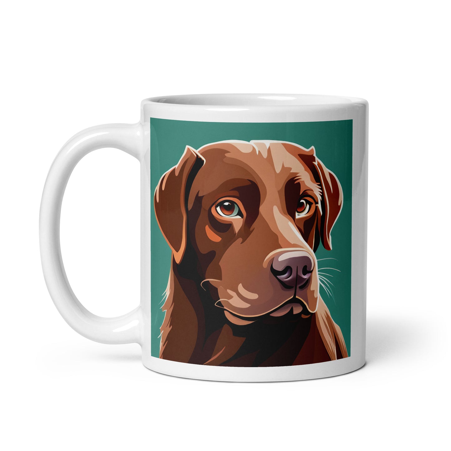 Chocolate Lab Turquoise Glossy Mug