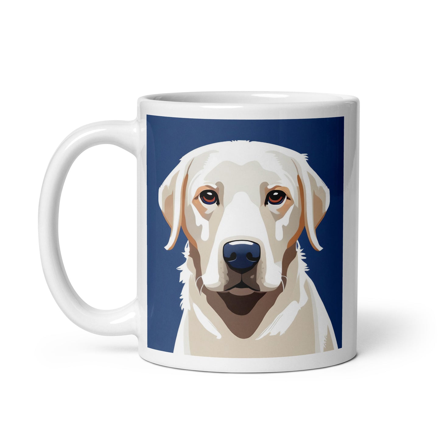 White Lab Blue Glossy Mug