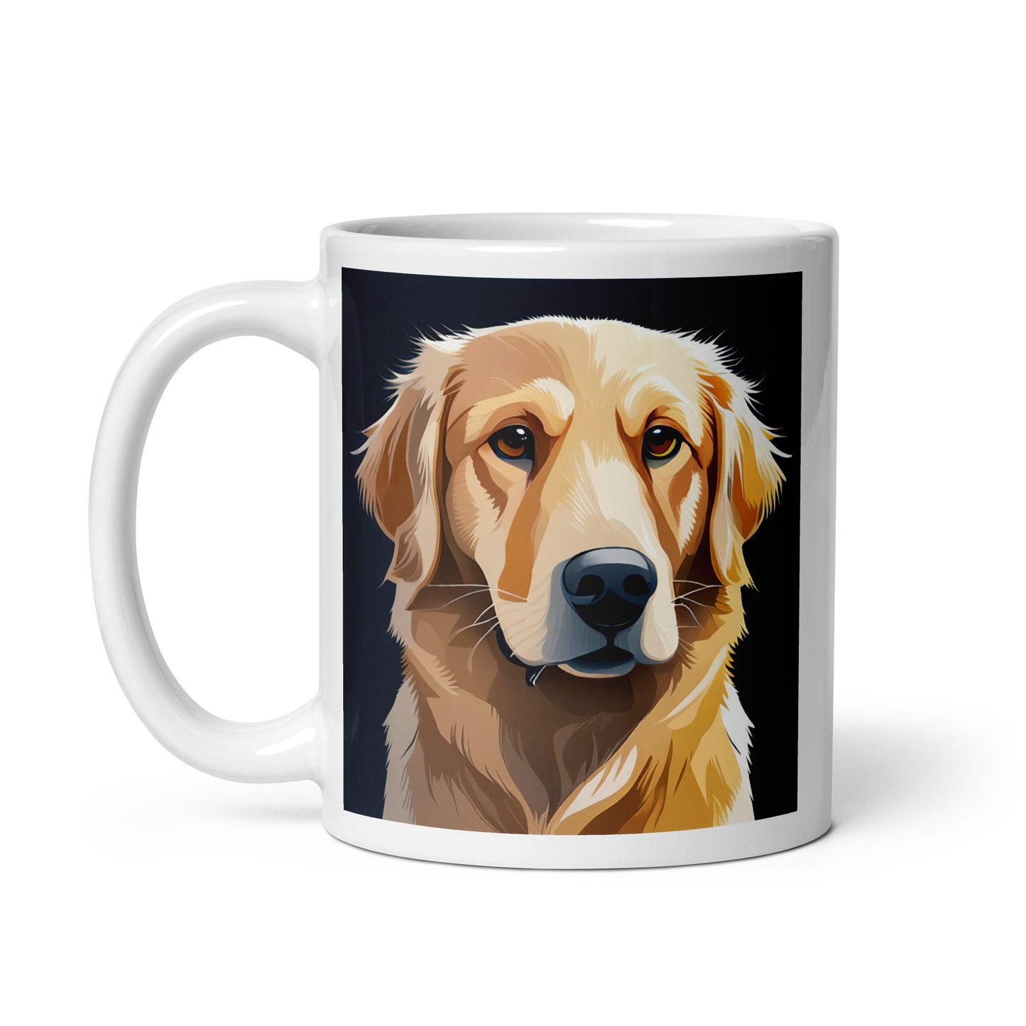 Golden Retriever Dark Blue Glossy Mug