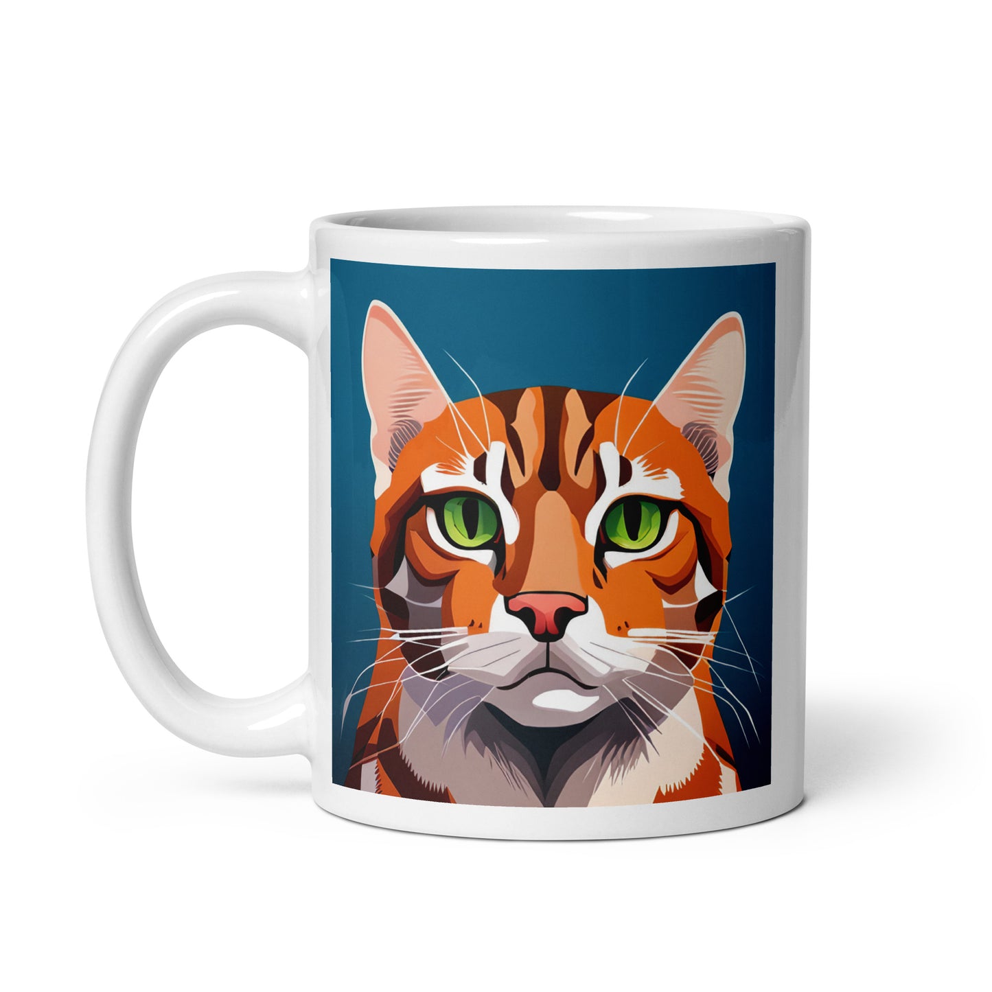 Bengal Cat Blue Glossy Mug