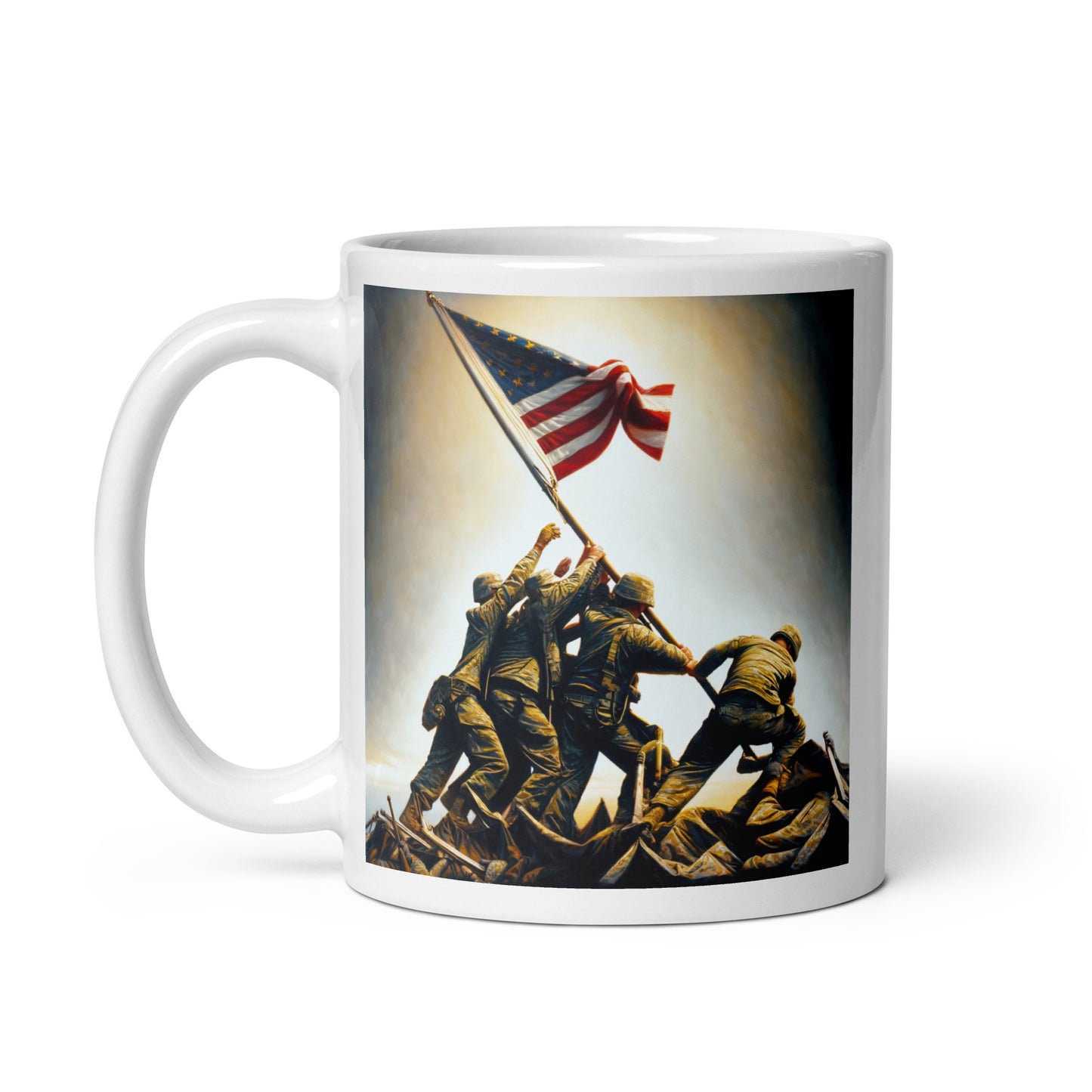 Raising the Flag on Iwo Jima Glossy Mug