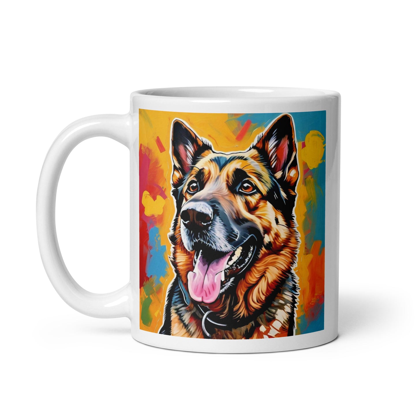 German Shepherd Burst Glossy Mug