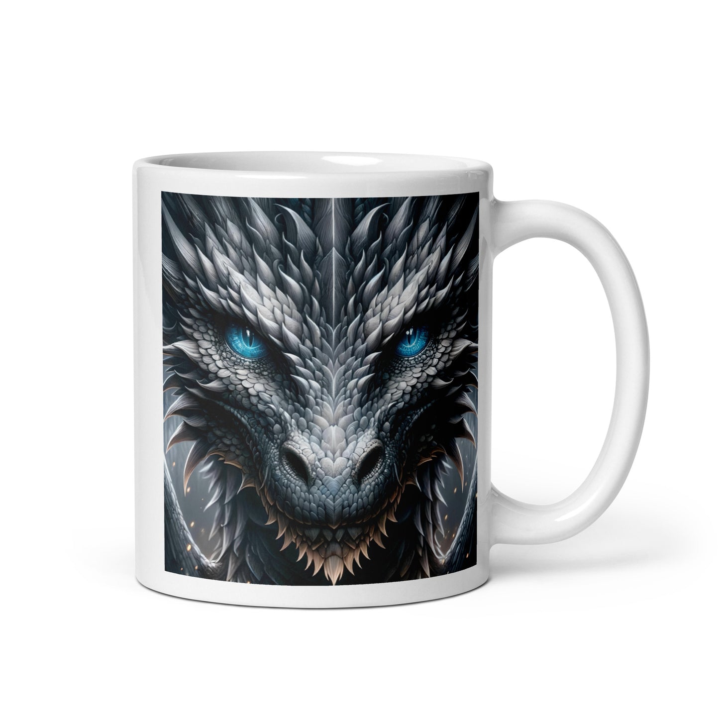 Steel Gray Dragon Glossy Mug