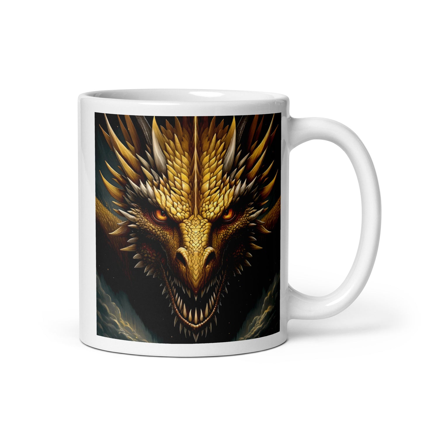 Golden Yellow Dragon Glossy Mug