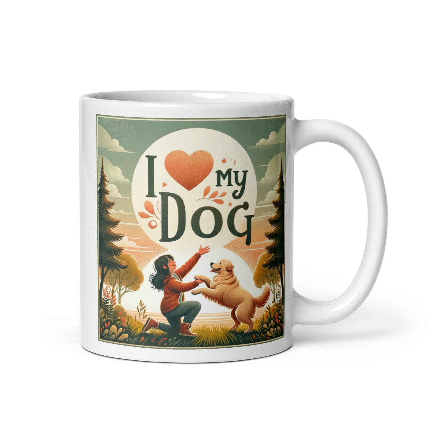 I Love My Dog Glossy Mug