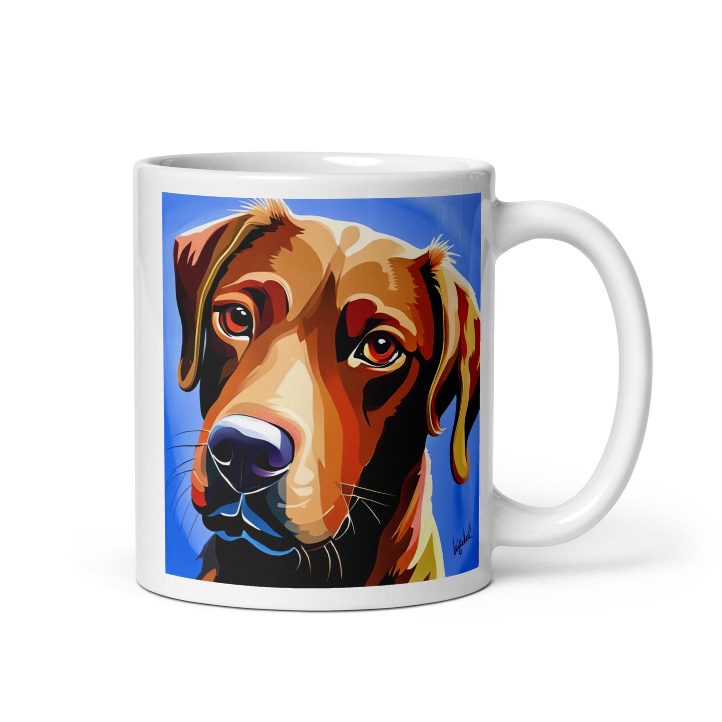 Chocolate Labrador Purple Glossy Mug