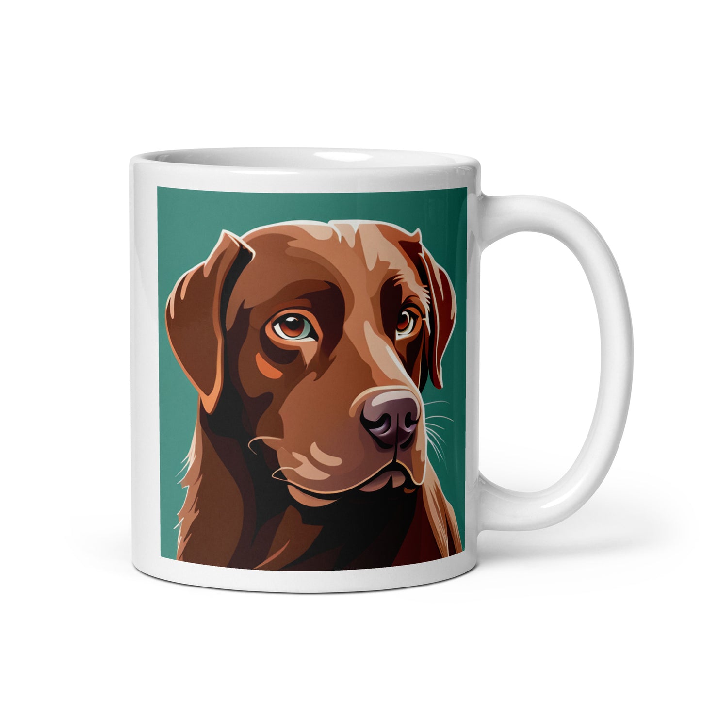 Chocolate Lab Turquoise Glossy Mug