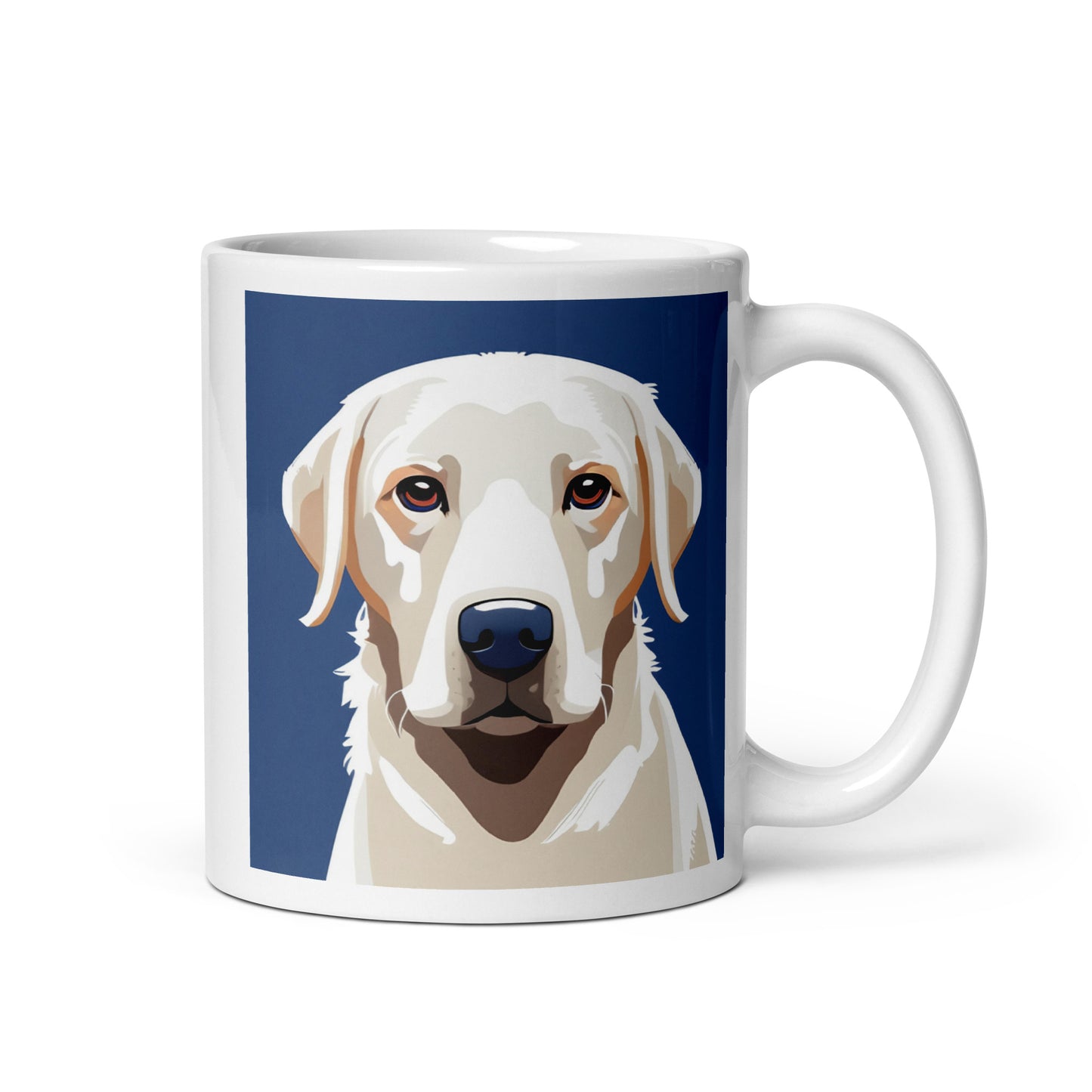 White Lab Blue Glossy Mug