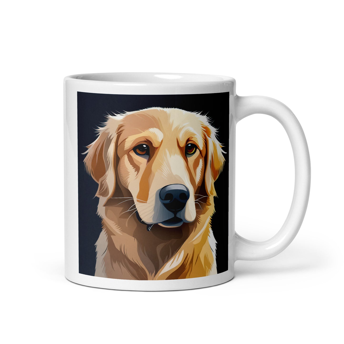 Golden Retriever Dark Blue Glossy Mug