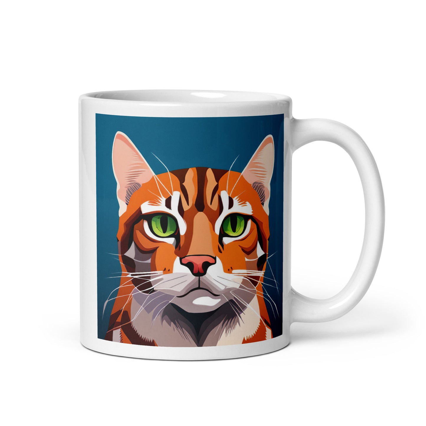 Bengal Cat Blue Glossy Mug