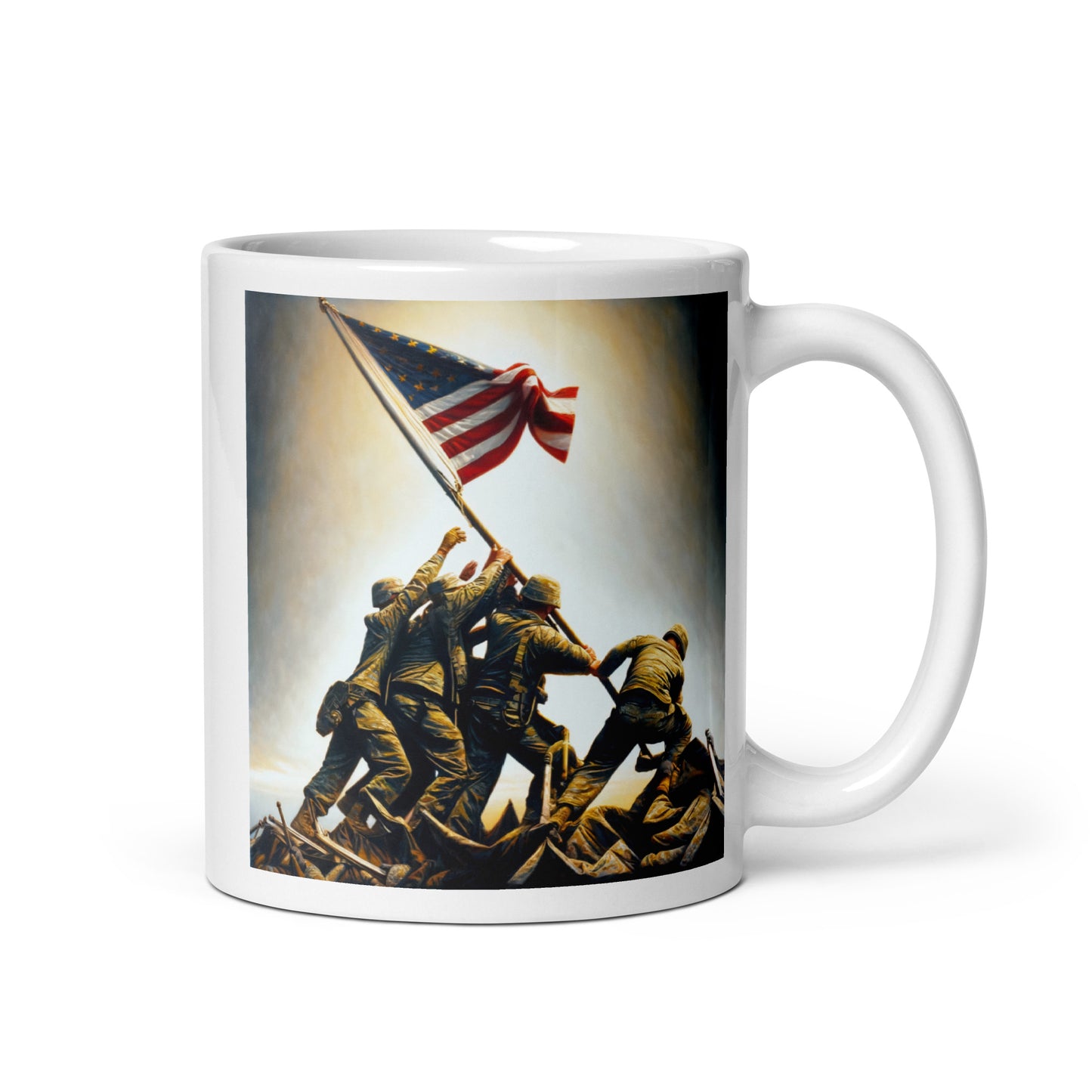 Raising the Flag on Iwo Jima Glossy Mug