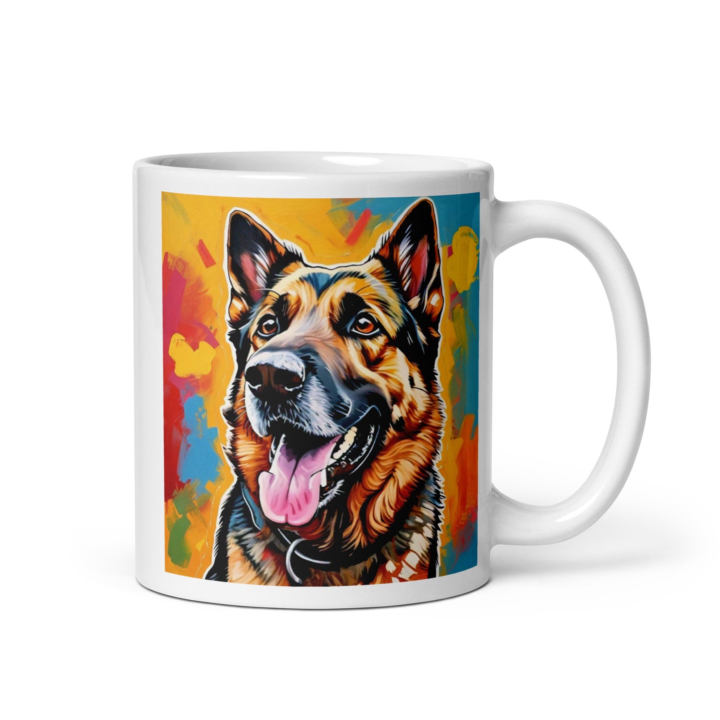 German Shepherd Burst Glossy Mug