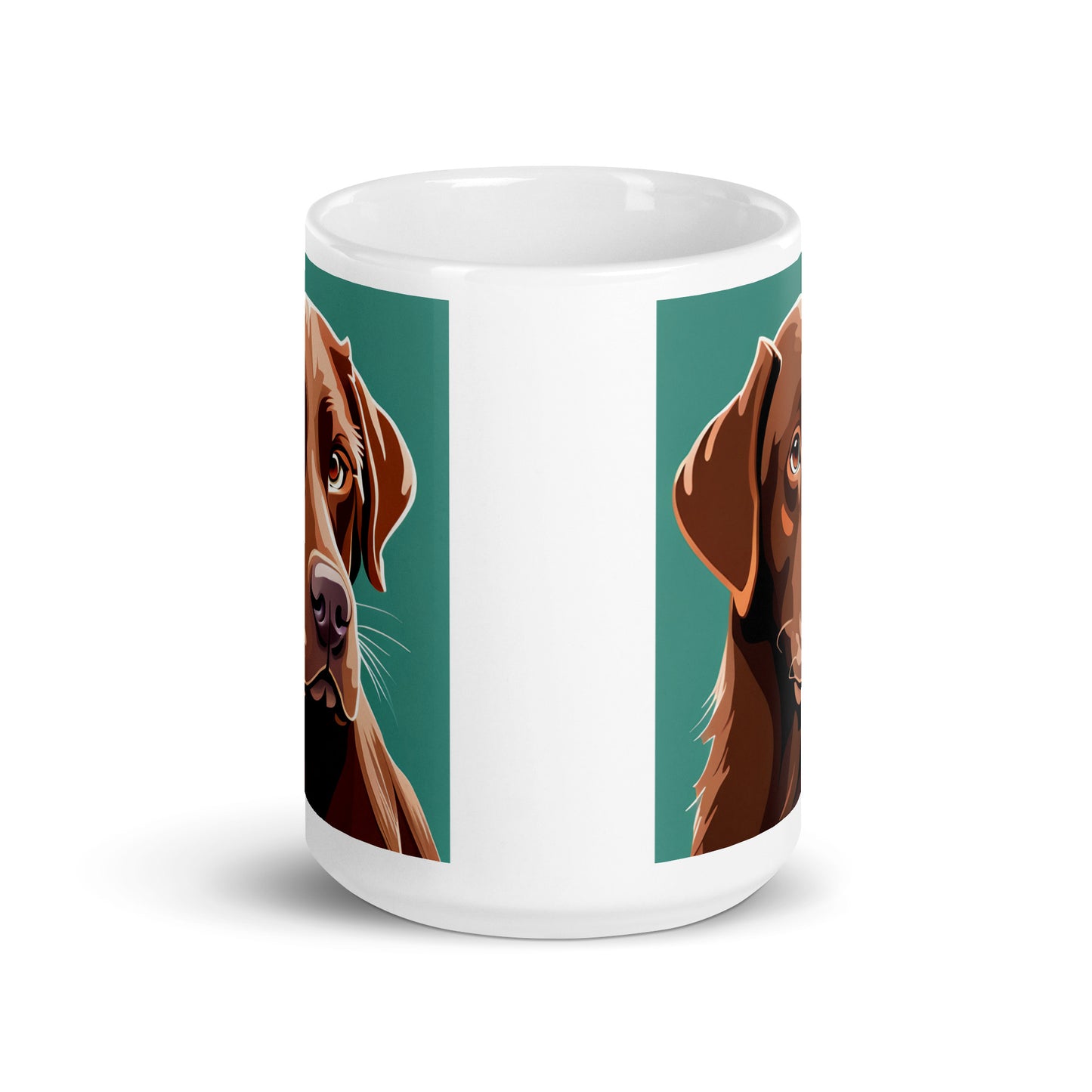 Chocolate Lab Turquoise Glossy Mug