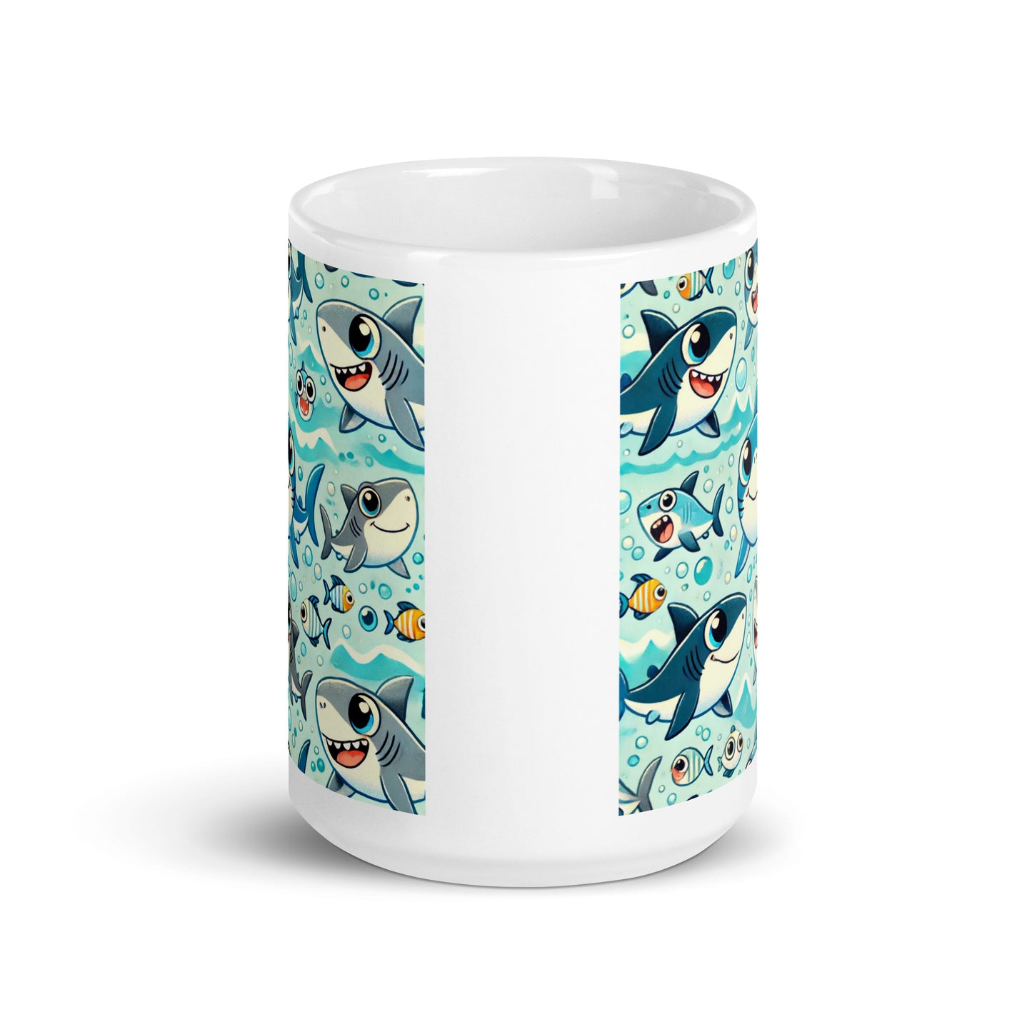 Shark Cartoon Glossy Mug