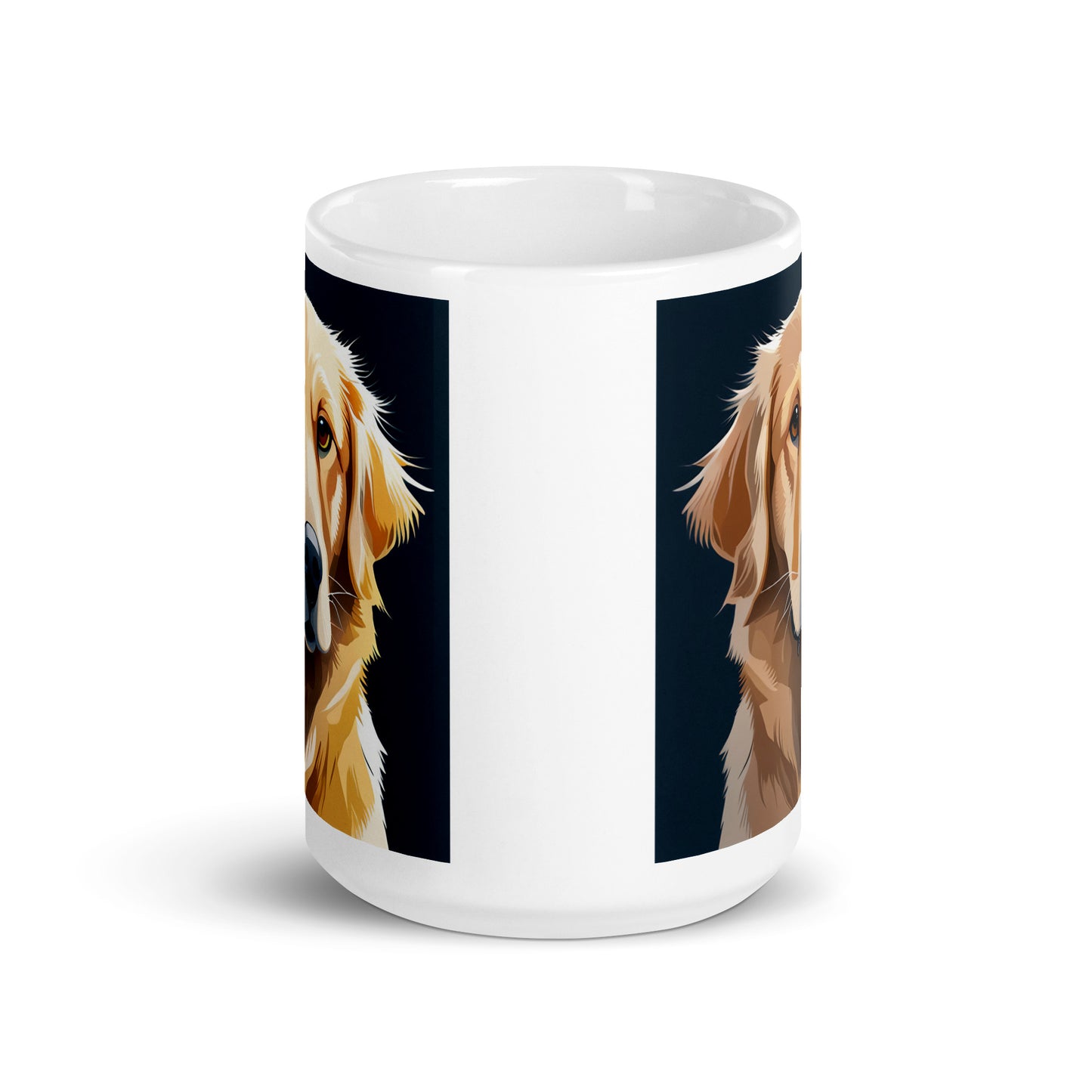 Golden Retriever Dark Blue Glossy Mug