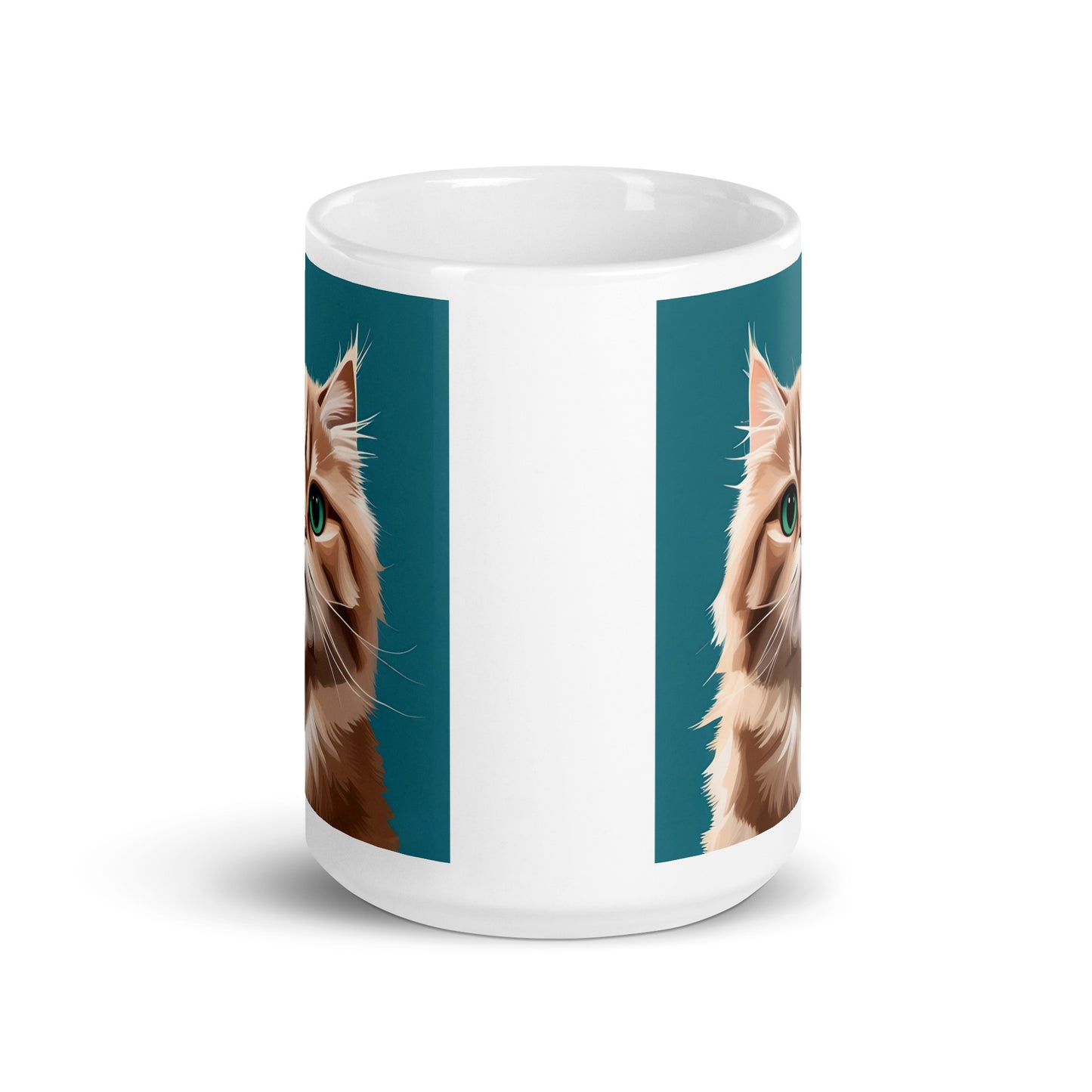 Persian Cat Turquoise Glossy Mug