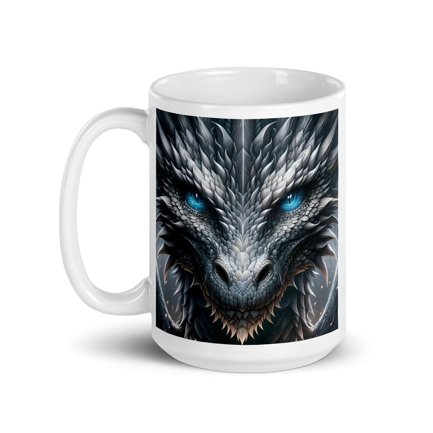 Steel Gray Dragon Glossy Mug