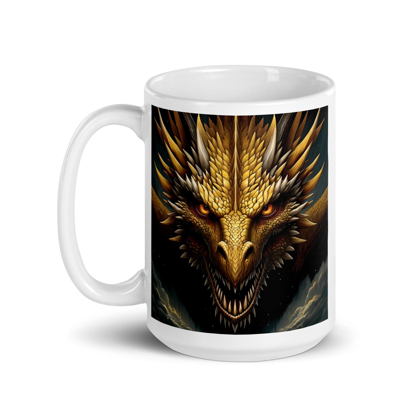 Golden Yellow Dragon Glossy Mug