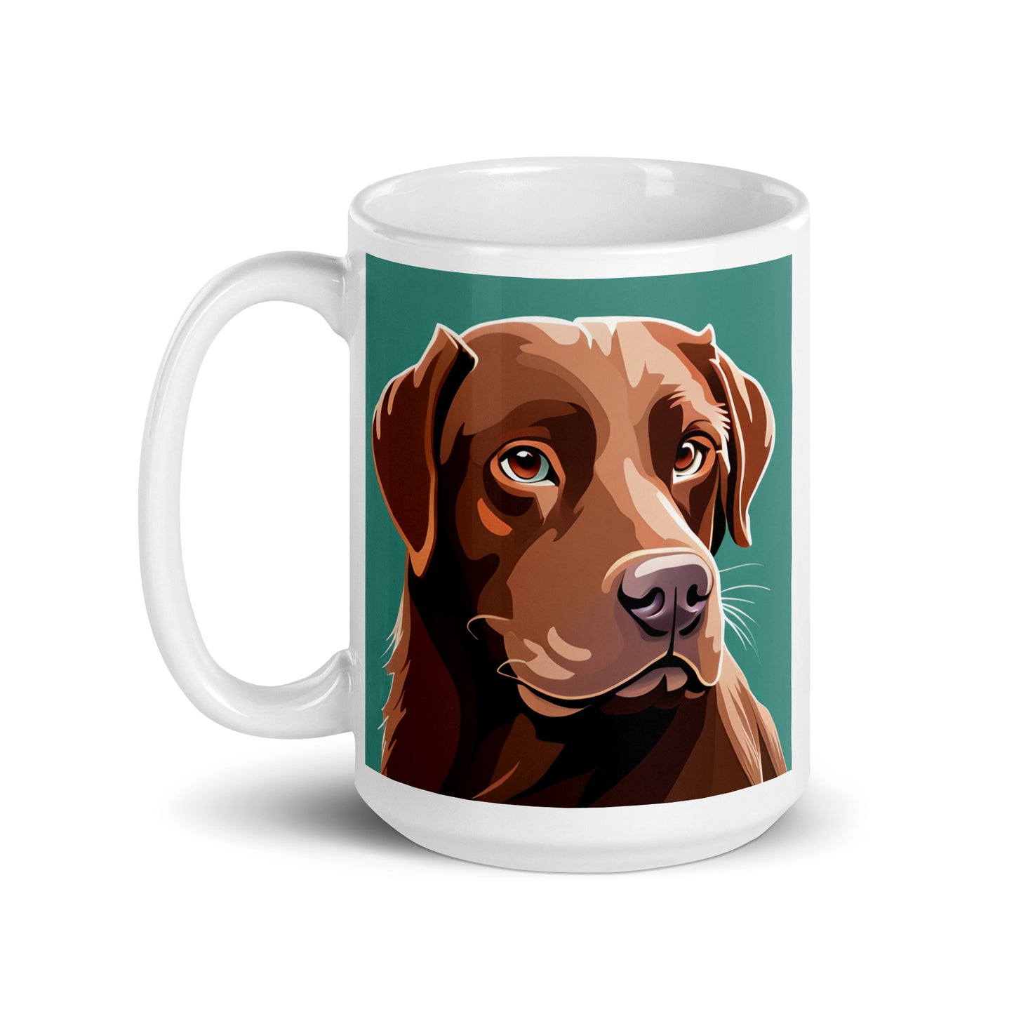 Chocolate Lab Turquoise Glossy Mug