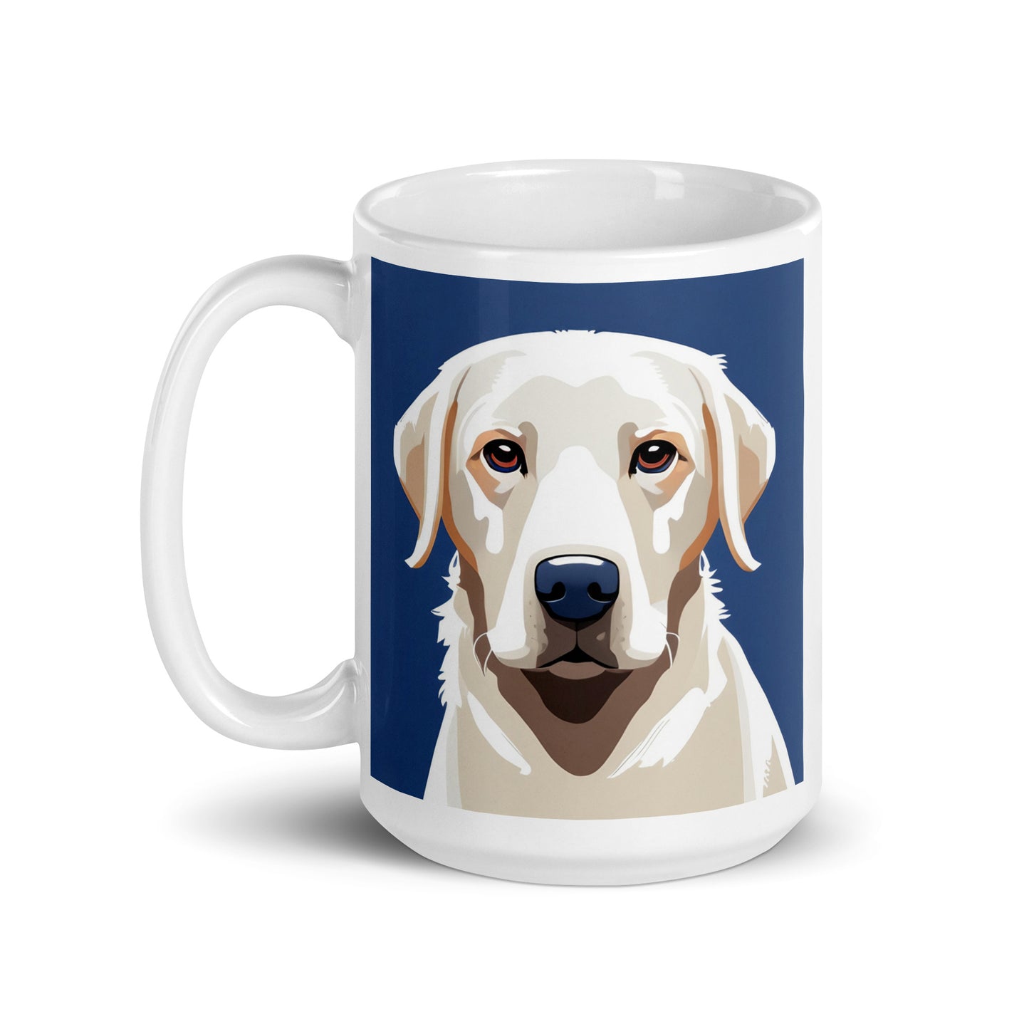 White Lab Blue Glossy Mug