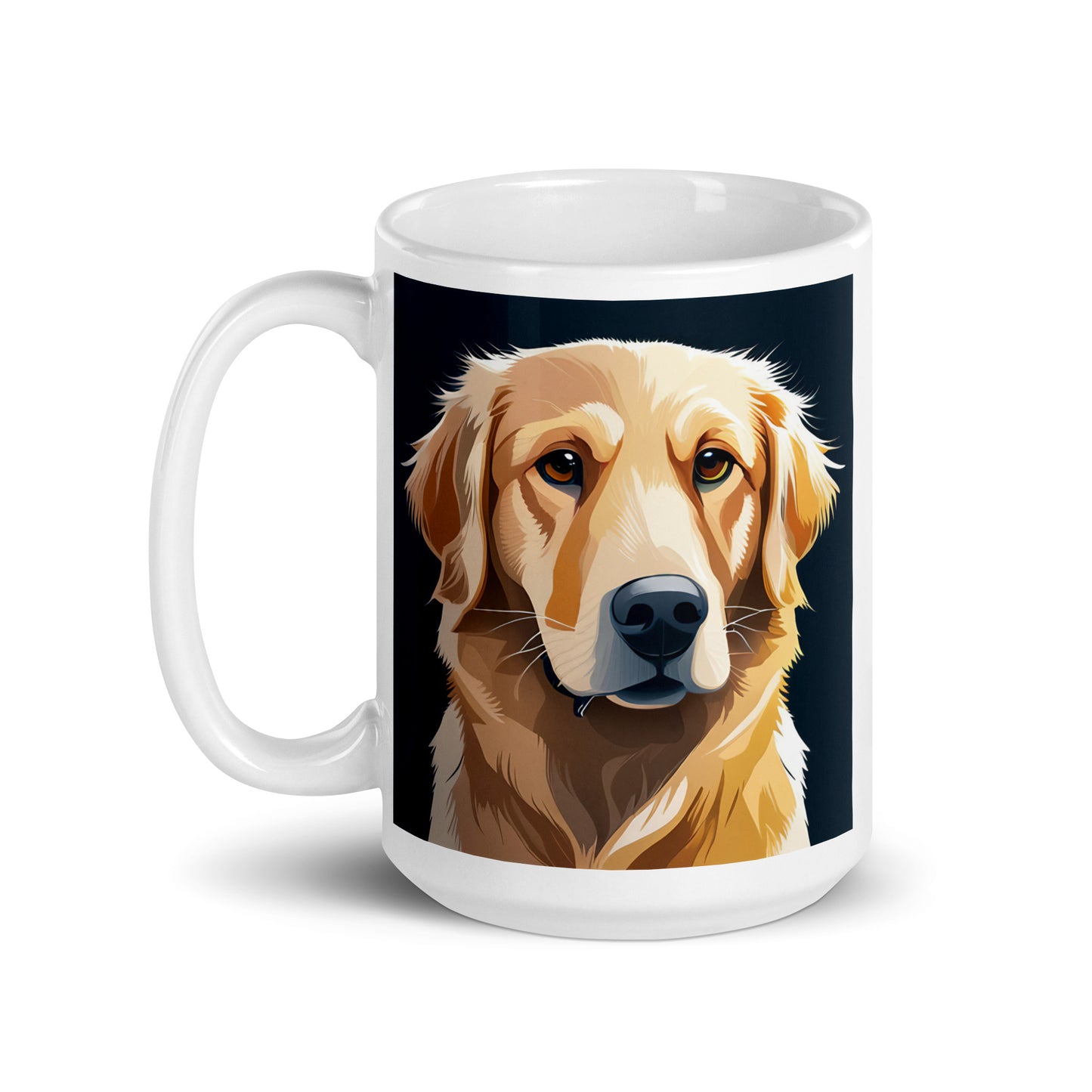 Golden Retriever Dark Blue Glossy Mug