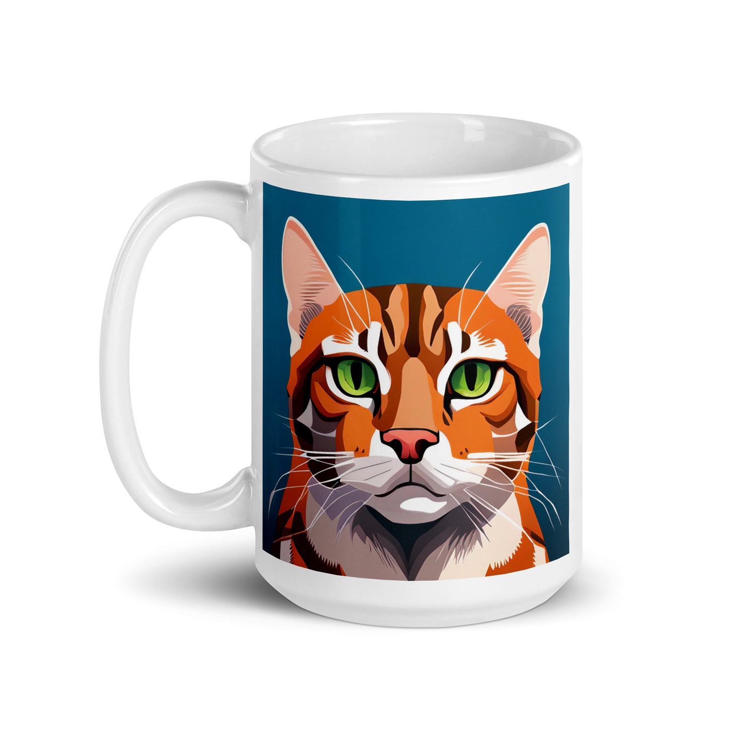 Bengal Cat Blue Glossy Mug