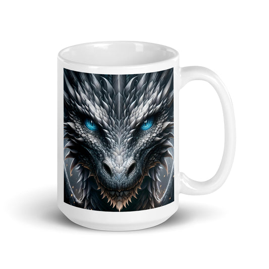 Steel Gray Dragon Glossy Mug