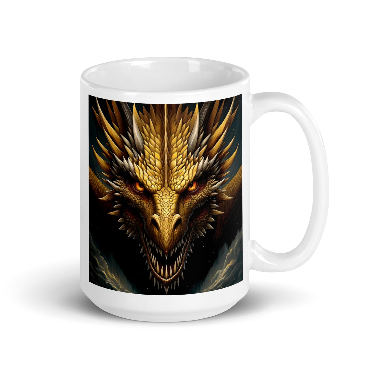 Golden Yellow Dragon Glossy Mug