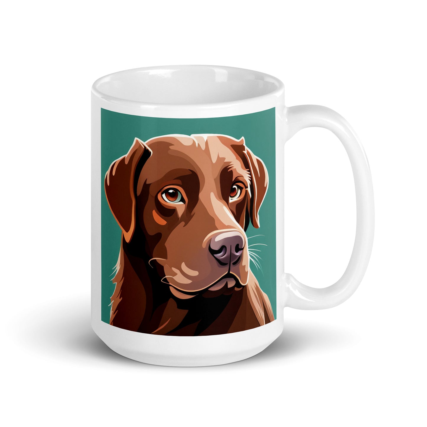 Chocolate Lab Turquoise Glossy Mug