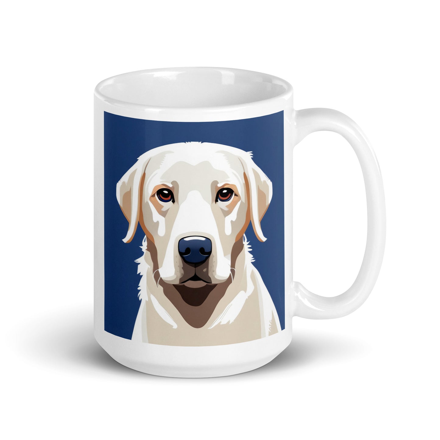 White Lab Blue Glossy Mug