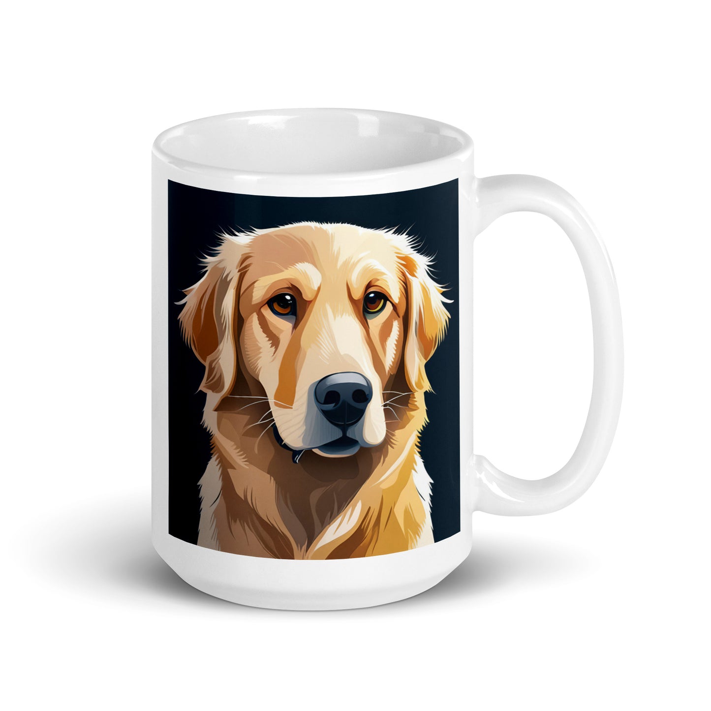 Golden Retriever Dark Blue Glossy Mug