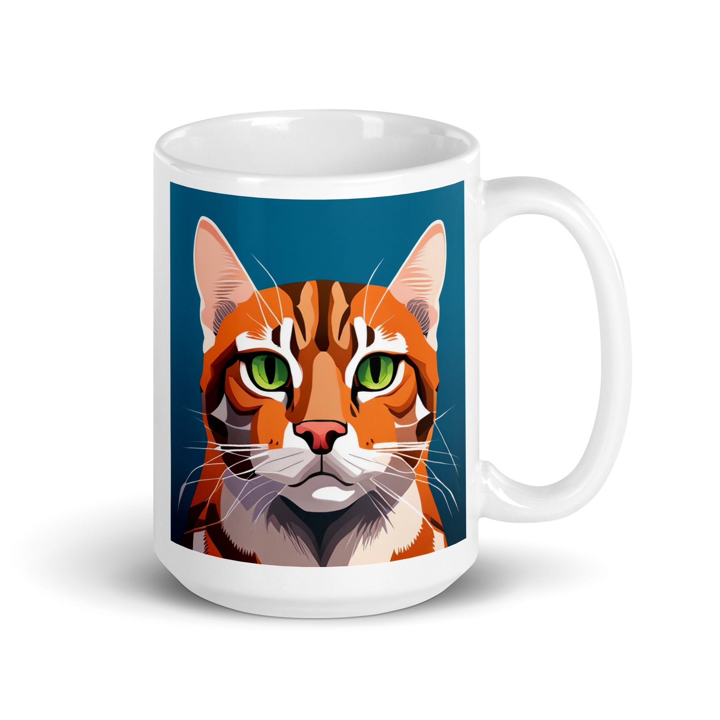 Bengal Cat Blue Glossy Mug