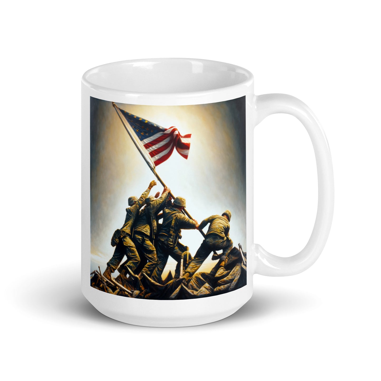 Raising the Flag on Iwo Jima Glossy Mug