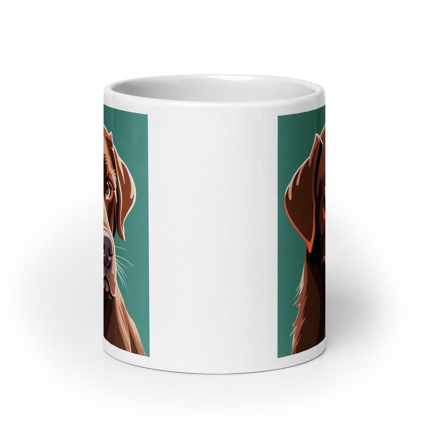 Chocolate Lab Turquoise Glossy Mug