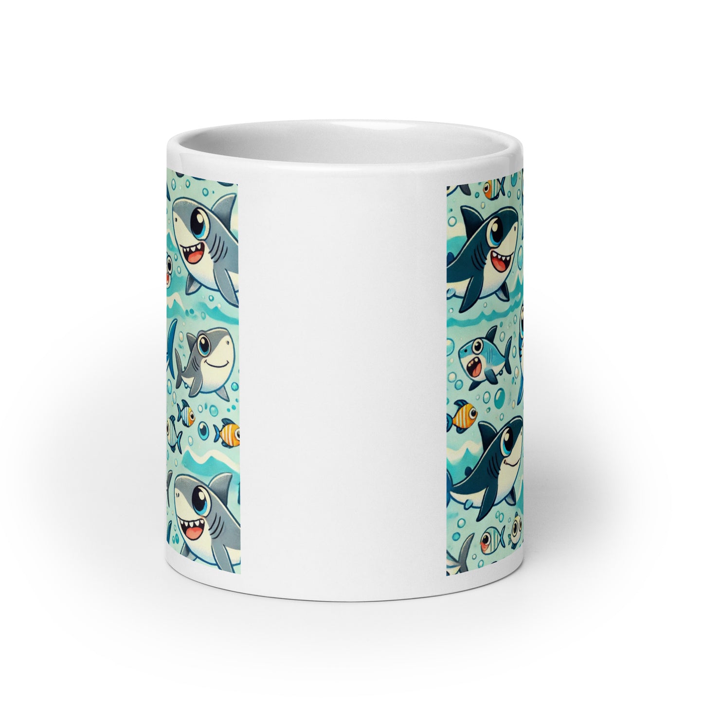 Shark Cartoon Glossy Mug