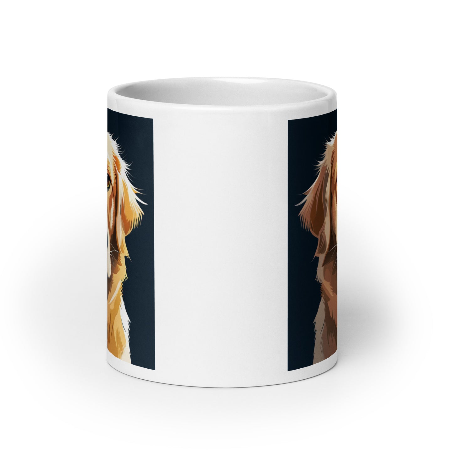 Golden Retriever Dark Blue Glossy Mug