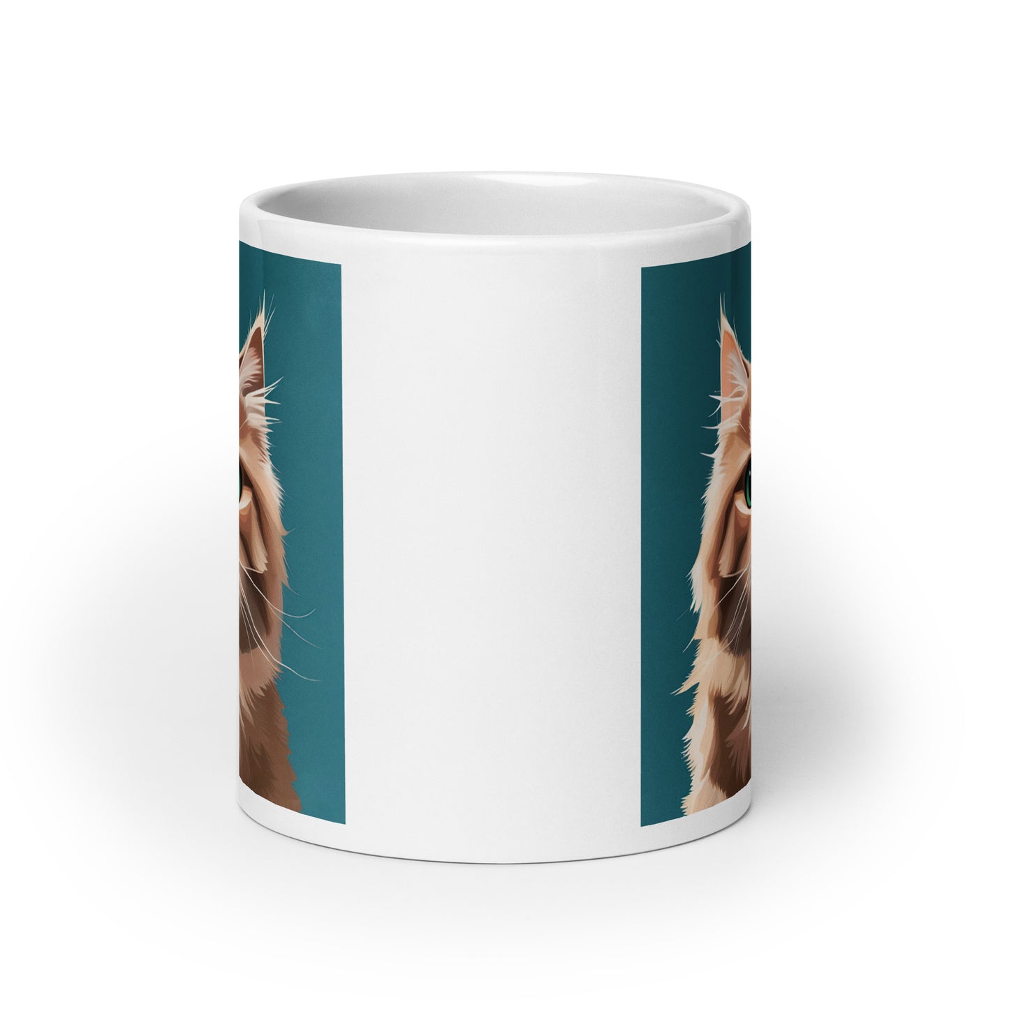 Persian Cat Turquoise Glossy Mug