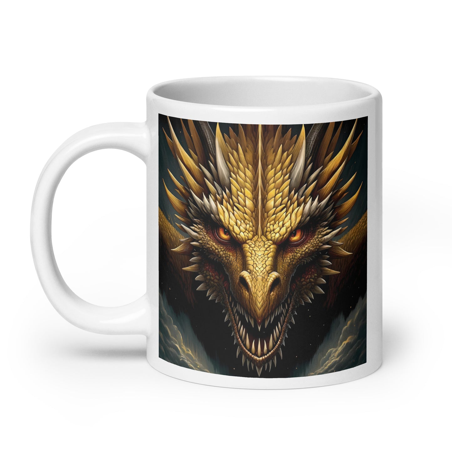 Golden Yellow Dragon Glossy Mug