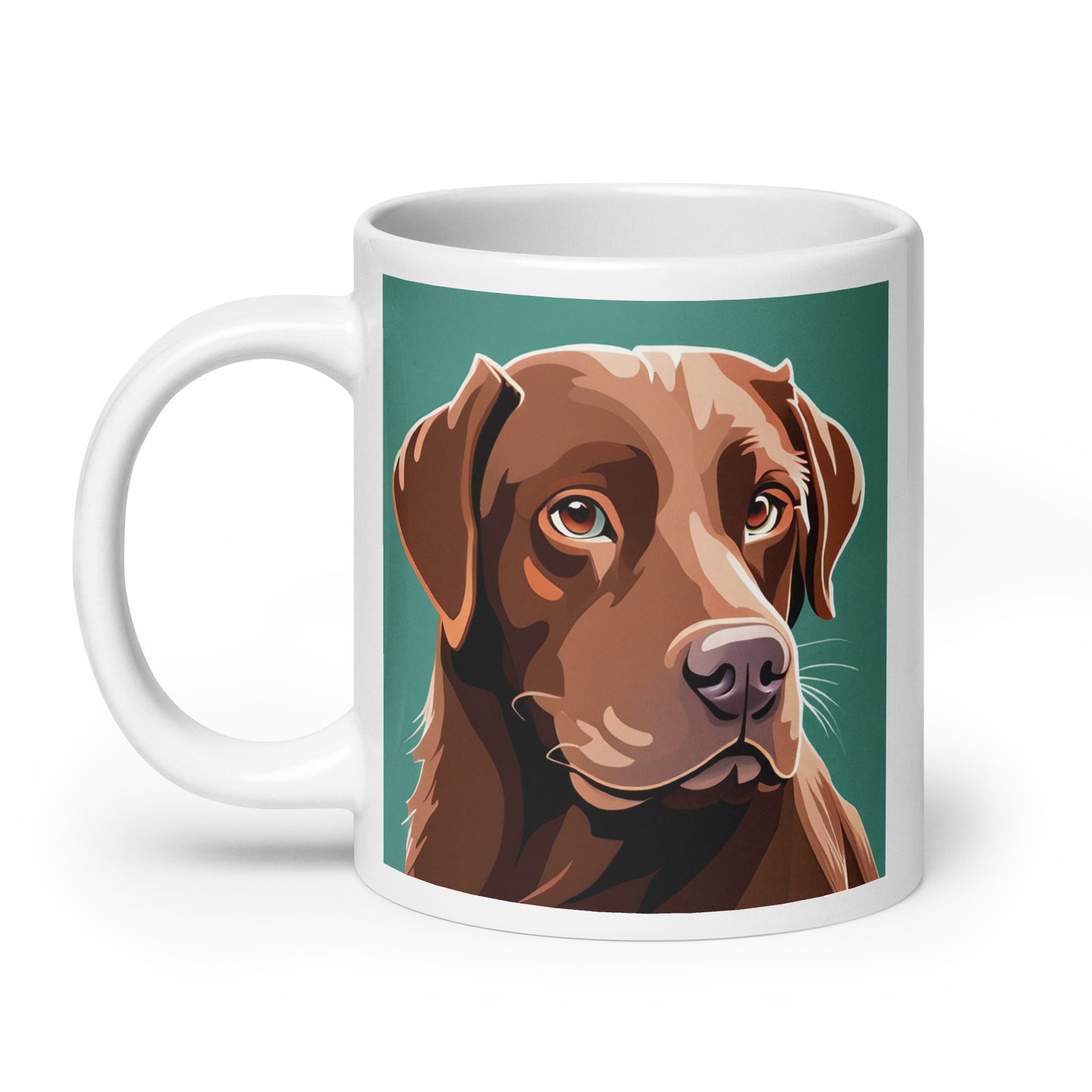 Chocolate Lab Turquoise Glossy Mug