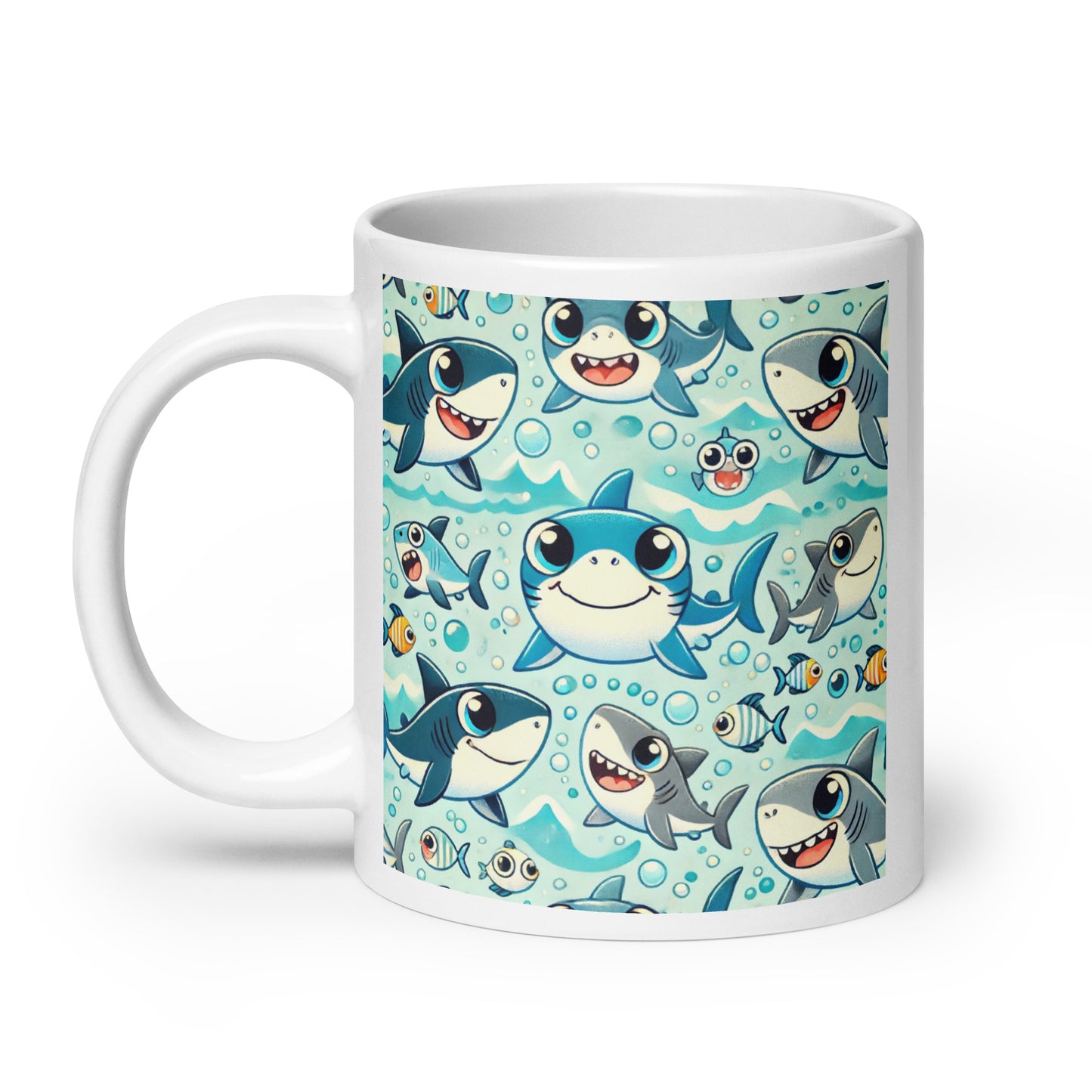 Shark Cartoon Glossy Mug