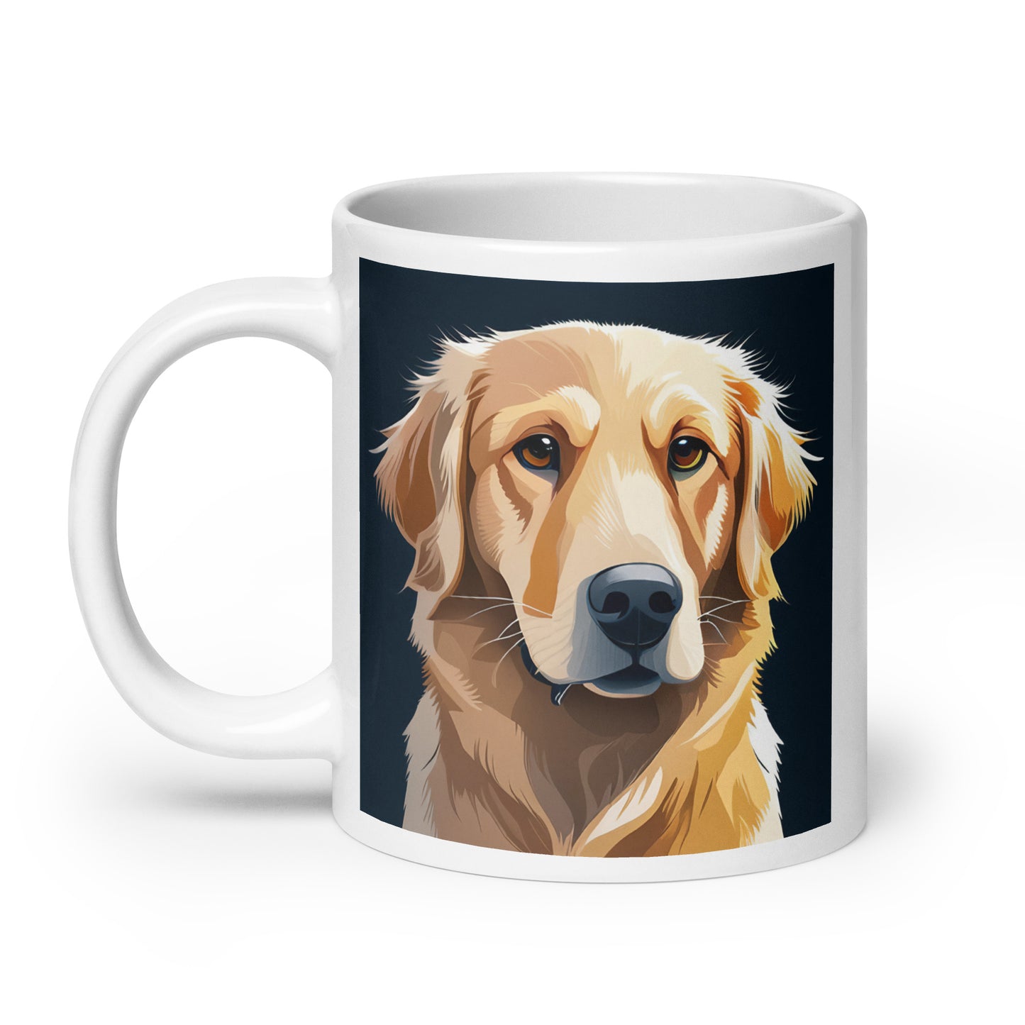 Golden Retriever Dark Blue Glossy Mug