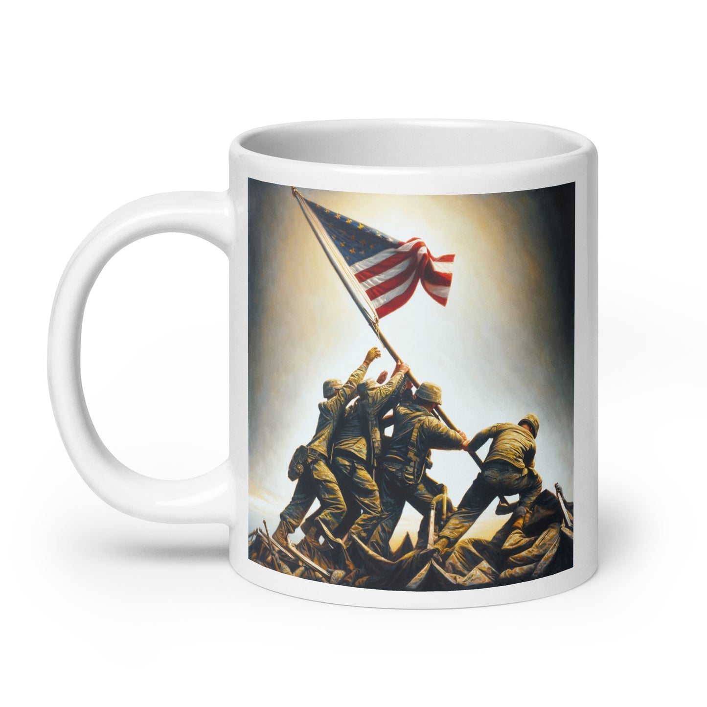 Raising the Flag on Iwo Jima Glossy Mug