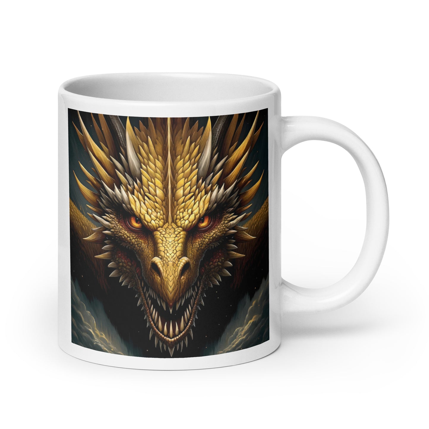 Golden Yellow Dragon Glossy Mug