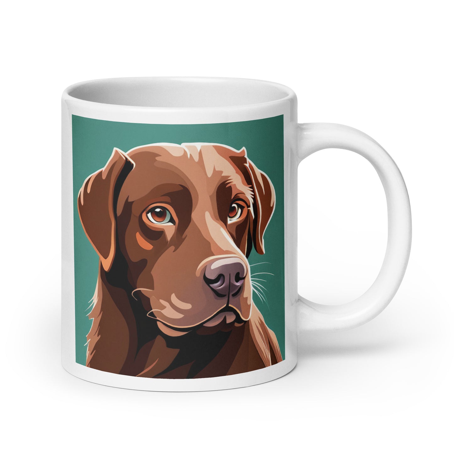 Chocolate Lab Turquoise Glossy Mug