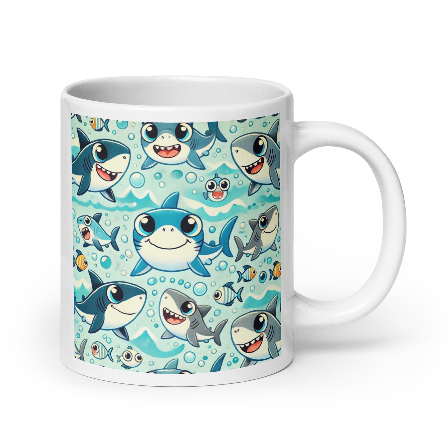 Shark Cartoon Glossy Mug