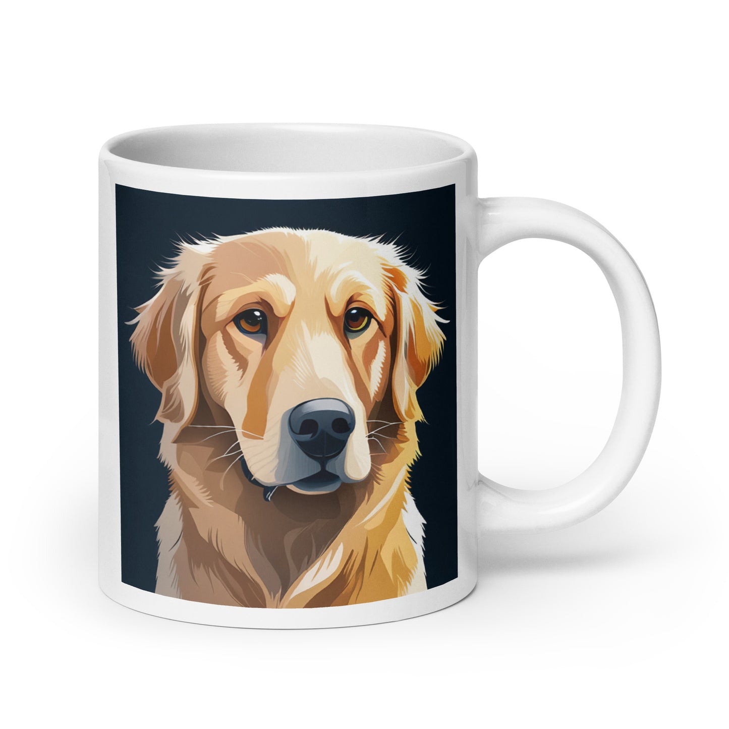 Golden Retriever Dark Blue Glossy Mug